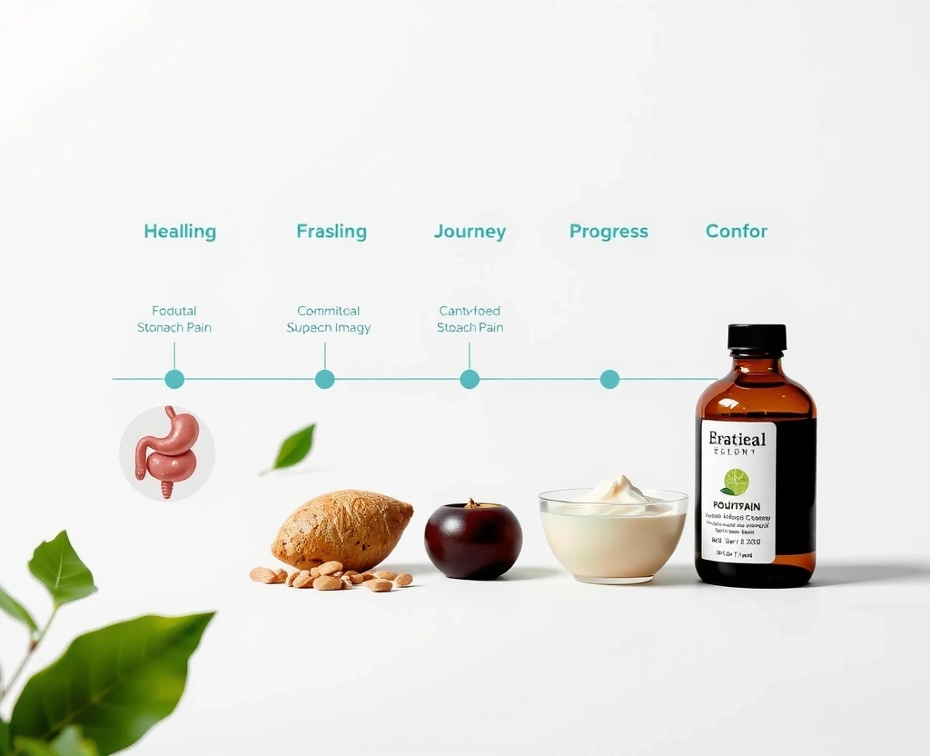 Healing journey path with nutrition milestones