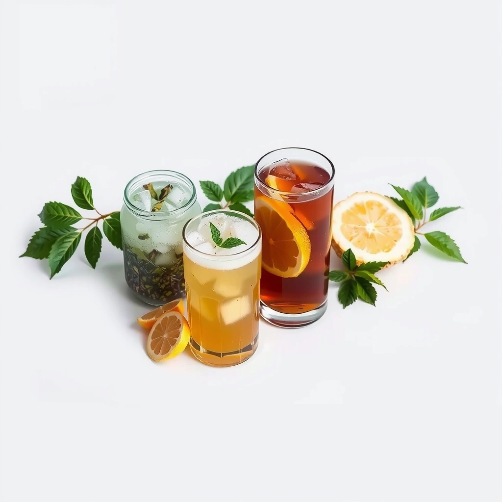 Fresh healing beverages and herbal teas