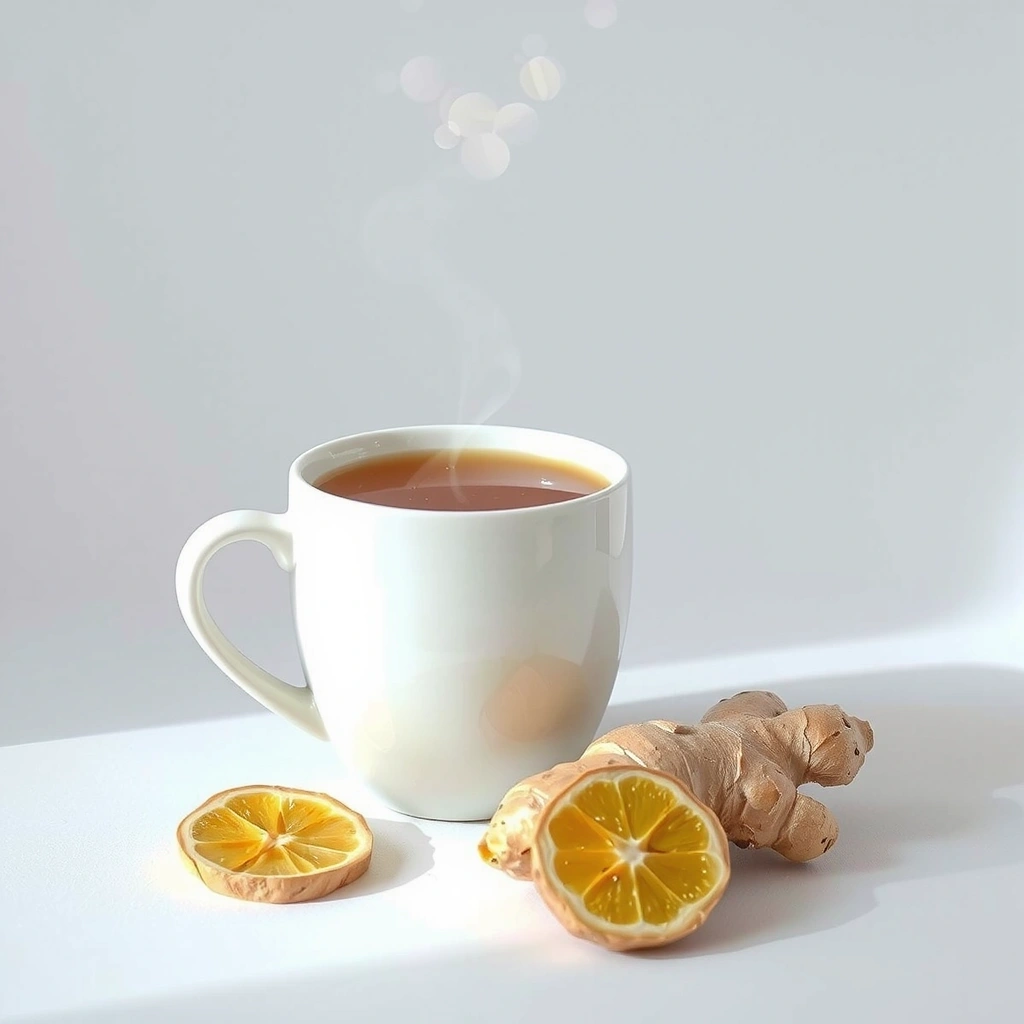 Fresh ginger tea for nausea relief